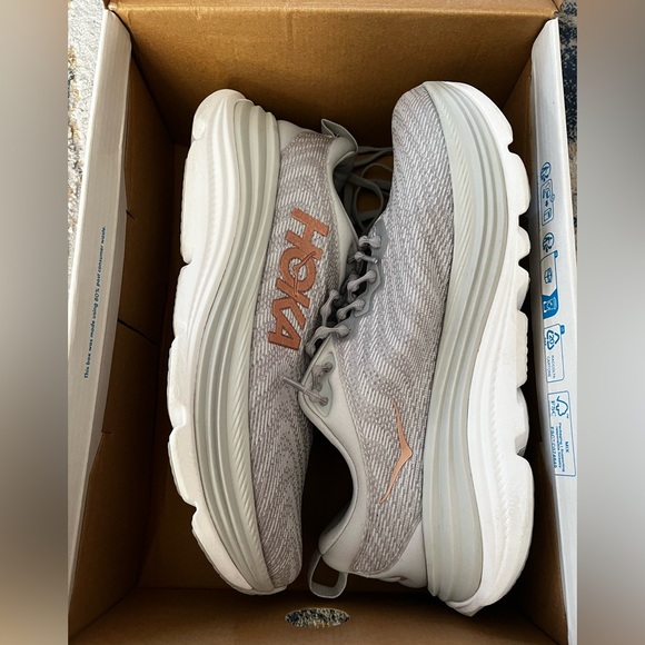 Hoka Gaviota 5 Wide Light Grey Sneakers - Picture 2 of 10